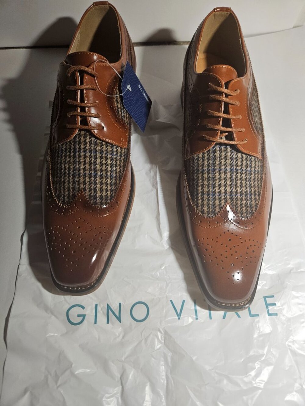 Gino Vitale 7901 Brogue Dress Shoes Brown Size 12 NWT